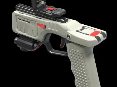 Sci-fi One round laser pistol 3D model