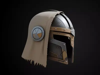 Stylized Desert Rebel Warrior Helmet - Desert Outlaw 3D print model
