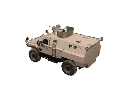 Otokar Cobra II Armored Vehicle Low Poly Tactical Model Low-poly 3D model