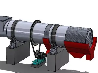 NUT POLISHING DRUM FOR PALM OIL MILL 3D model