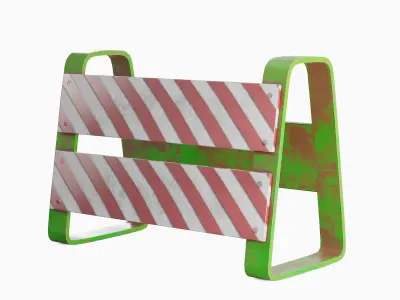Traffic Barricade 03 Low-poly 3D model