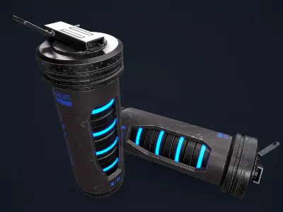 Sci-Fi Flashbang Grenade Low-poly 3D model