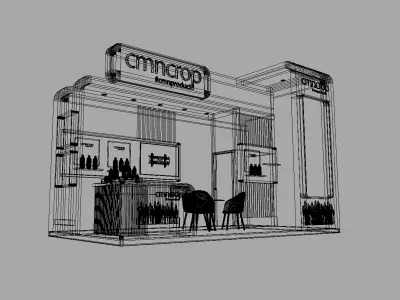 exhibition stand 18 sqm 3D model purchase