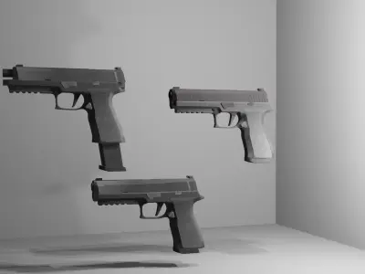 Sig-sauer P320 XTEN Low-poly 3D model