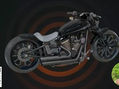 Classic Custom Bobber Cruiser Motorcycle 3D model