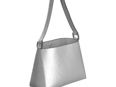 Silver Leather Shoulder Bag 3D model
