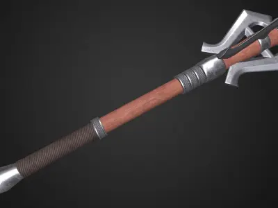 Medieval mace Low-poly 3D model 11