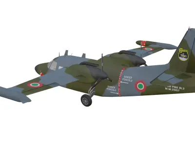 Piaggio P166 Low-poly 3D model