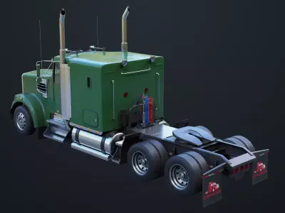 Heavy Truck Chassis 07 Generic Green All PBR Unity UE Textures Low-poly 3D model