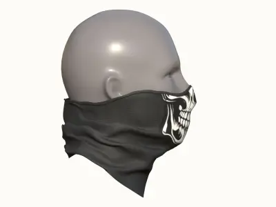 neck gaiter skull  Low-poly 3D model