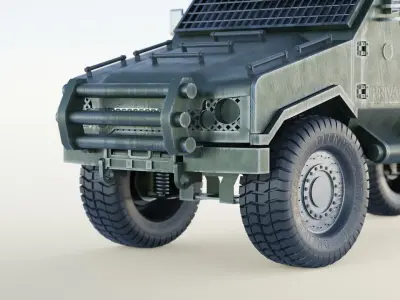 Military Defence Car Project 3d Model with PBR texture Free 3D model