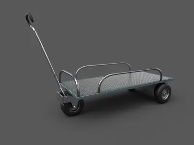 Three Wheel Trolley Low-poly 3D model