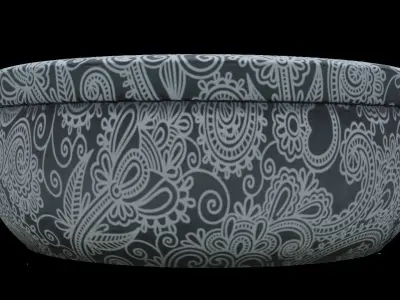Antique oriental accessory case 3D model