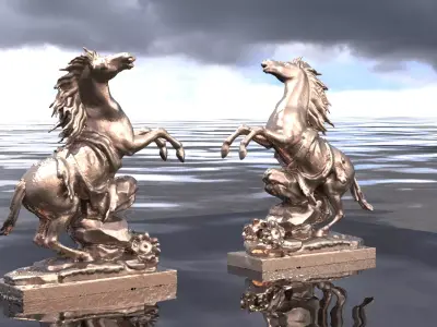 Horse Statue mirrored design 3D model
