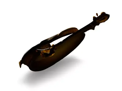 Ornate Lute Guitar 3D Model Low-poly 3D model