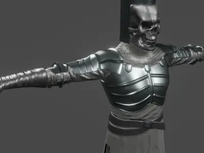 Ghost medieval templar knigh suit Low-poly 3D model