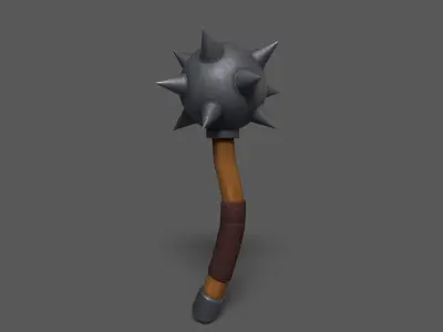 Maces weapon with spikes Low-poly 3D model