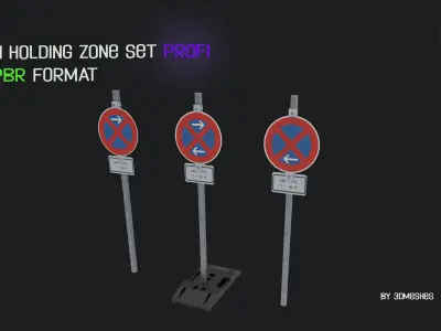 Non holding zone set PROFI Low-poly 3D model