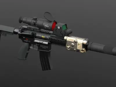 Gun Assault Rifle HK 416 3D model