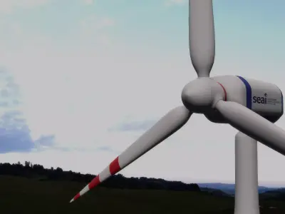 Wind Turbine with rotatable blades 3D model