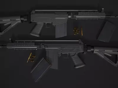 SA58 OSW Para Game-Ready PBR Model Low-poly 3D model