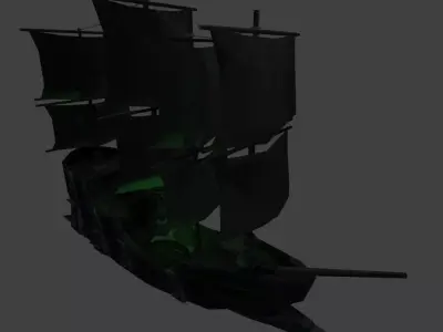 Cursed Stylized HandPainted Ship Low-poly 3D model