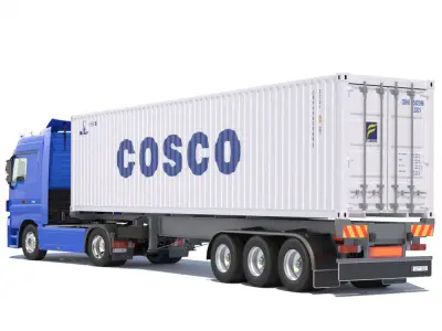 Mercedes Actros with Containers Semitruck 3D model