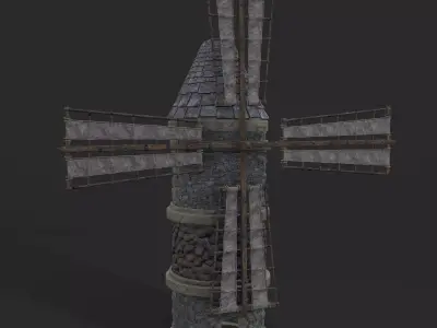 Windmill Tower Low-poly 3D model