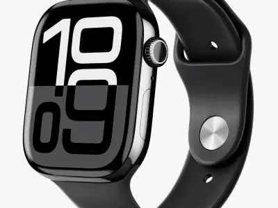Apple Watch Series 10 Jet Black and Titanium Gold 3D model