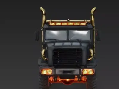 Leviathan-T Heavy Tactical Truck Low Poly 3D Model Low-poly 3D model