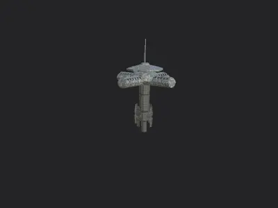 Sci-fi Tower Low-poly 3D model get