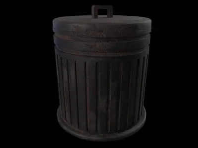 Trash Can - Game Ready - PBR 3D Model Low-poly 3D model purchase