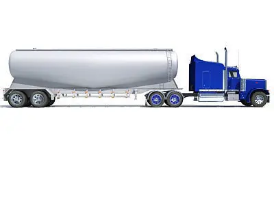 Blue Fuel Tank Truck 3D model