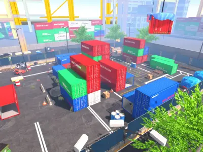 FPS Shipment Container Map Low-poly 3D model