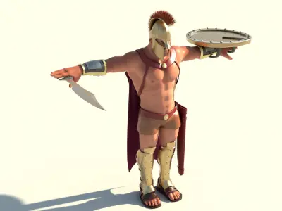 Spartan Warrior  Low-poly 3D model