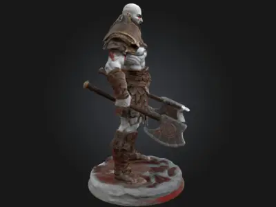 Kratos 3D Printable Statue God of War  3D print model