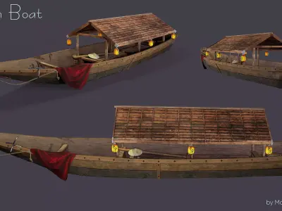 Japan Boat Low-poly 3D model