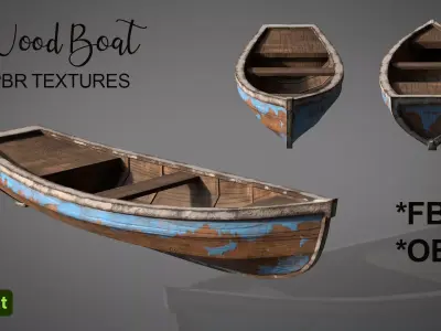 Wood Boat - 3D Model 3D model