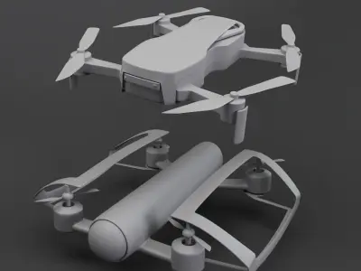 10 high detail drones 3D model