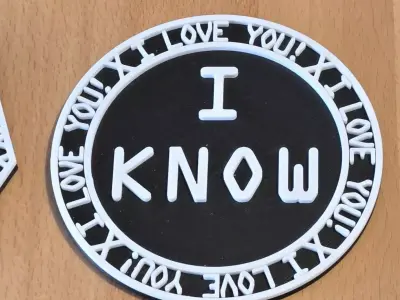 NerdCoaster I Love You - I Know Free 3D print model