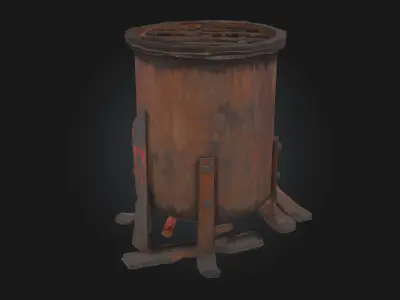 Rusty Barrel Grill  Weathered Charm for Outdoor Cooking Scenes 3D model