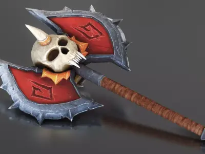 WoW Battle Axe Horde 3D model