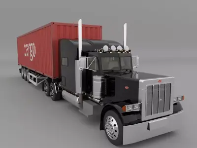 Peterbilt-379 Container 3D model