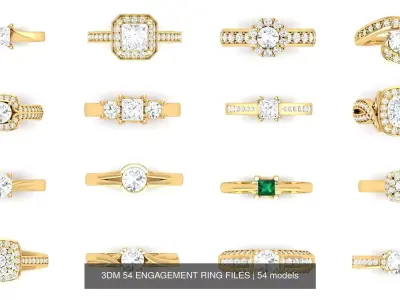 3DM 54 ENGAGEMENT RING FILES 3D Model Pack