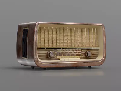Old Antique Radio Low-poly 3D model