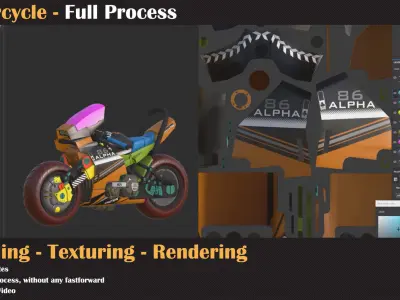 Motorcycle Tutorial Full process   3D model