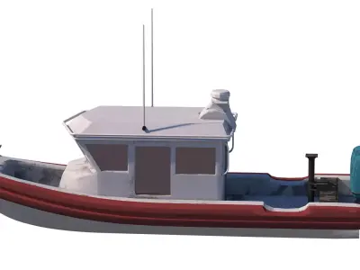 Tug Ship tugboat low poly Low-poly ap Low-poly 3D model