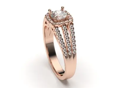solitaire with ring sizes  8 part S37 3D print model