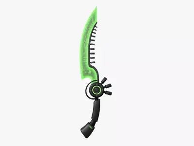 SciFi Dagger A03 Black Green - Sci Fi Weapon Design Free low-poly 3D model