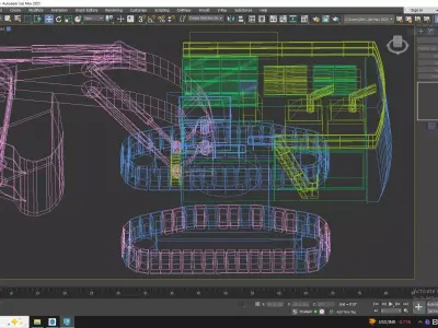 Excavator Mining R9800L Simplified Low-poly 3D model